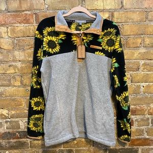 NWOT Simply Southern Sunflower Fleece Pullover